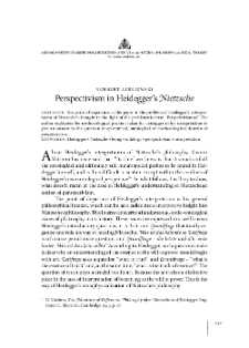 Perspectivism in Heidegger’s Nietzsche