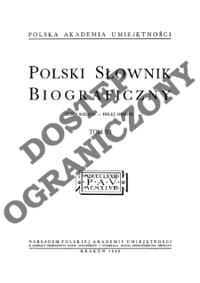 Polski słownik biograficzny T. 6 (1948), Dunin Rodryg - Firlej Henryk, Część wstępna