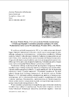 Wioleta Muras, „Twórczość użytkowa Witolda Lutosławskiego w świetle jego biografii i w kontekście przemian audiosfery XX w.” [review]