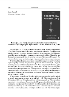 Anna Mateja, „Recepta na adrenalinę. Napoleon Cybulski i krakowska szkoła fizjologów” [review]