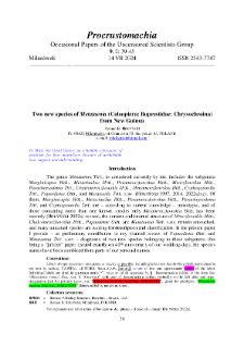 Two new species of Metataenia (Coleoptera: Buprestidae: Chrysochroina) from New Guinea