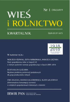 Duże gospodarstwa rolne w krajach UE o różnym poziomie rozwoju gospodarczego w latach 2005–2016