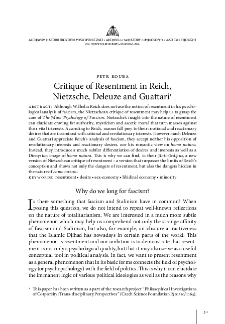 Critique of Resentment in Reich, Nietzsche, Deleuze and Guattari