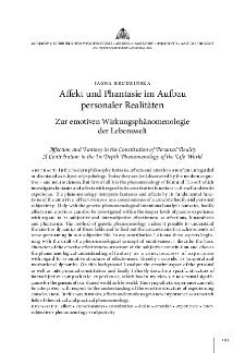 Affekt und Phantasie im Aufbau personaler Realitäten. Zur emotiven Wirkungsphänomenologie der Lebenswelt
