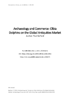 Archaeology and Commerce: Olbia Dolphins on the Global Antiquities Market