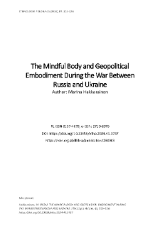 The Mindful Body and Geopolitical Embodiment During the War Between Russia and Ukraine