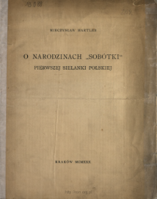 O narodzinach "Sobótki" : pierwszej sielanki polskiej