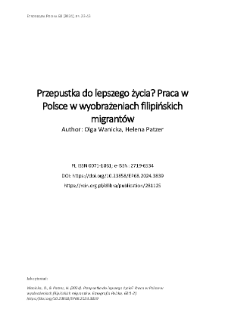 Przepustka do lepszego życia? Praca w Polsce w wyobrażeniach filipińskich migrantów