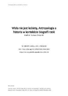 Wisła nie jest kobietą. Antropologia a historia w kontekście biografii rzeki