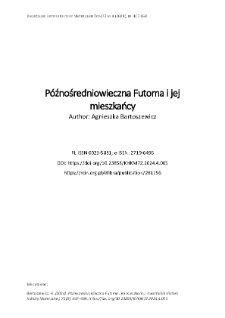 Późnośredniowieczna Futoma i jej mieszkańcy