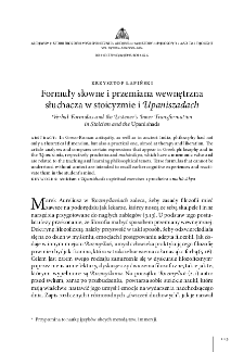 Formuły słowne i przemiana wewnętrzna słuchacza w stoicyzmie i Upaniszadach