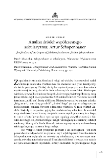 Analiza źródeł współczesnego sekularyzmu: Artur Schopenhauer