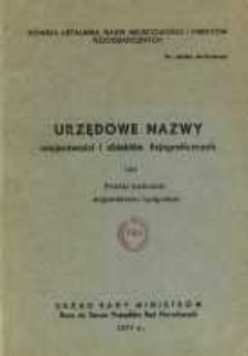 Urzędowe nazwy miejscowości i obiektów fizjograficznych. Nr188; Powiat tucholski województwo bydgoskie