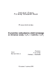 Dynamika wzbudzenia elektronowego w dimerze wody O[2]H[4] i rodniku O[2]H[3]