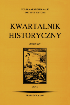 Kwartalnik Historyczny. R. 104 nr 1 (1997), Strony tytułowe, Spis treści