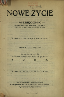Nowe Życie : miesięcznik poświęcony nauce, literaturze i sztuce żydowskiej 1924 T.2
