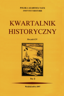 Kwartalnik Historyczny R. 104 nr 3 (1997), Strony tytułowe, Spis treści