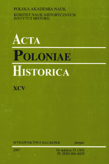 Acta Poloniae Historica. T. 95 (2007), Strony tytułowe, Spis treści