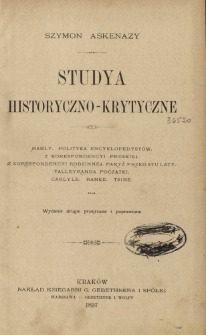 Studya historyczno-krytyczne