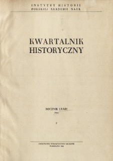 Kwartalnik Historyczny R. 73 nr 3 (1966), Strony tytułowe, spis treści