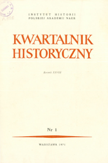 Kwartalnik Historyczny R. 78 nr 1 (1971), Strony tytułowe, spis treści