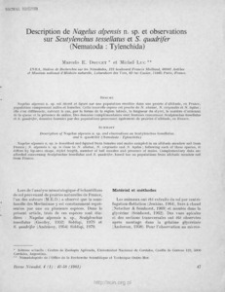 Description de Nagelus alpensis n. sp. et observations sur Scutylenchus tessellatus et S. quadrifer (Nematoda: Tylenchida)