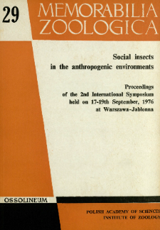 Social insects in the anthropogenic environments : proceedings of the 2nd International Symposium held on 17-19th September, 1976 at Warszawa-Jabłonna