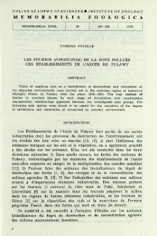 Les Fourmis (Formicidae) de la zone polluée des Établissements de lʾazote de Puławy