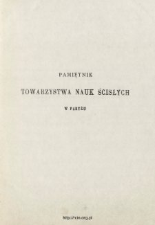 Pamiętnik Towarzystwa Nauk Ścisłych w Paryżu T. 3 (1873), Spis treści i dodatki