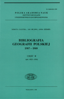 Bibliografia Geografii Polskiej 1987-1989 Część II