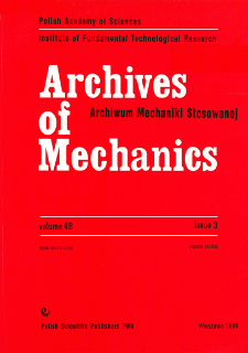 Archives of Mechanics Vol. 48 nr 3 (1996)