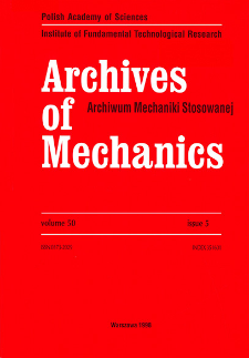 Archives of Mechanics Vol. 50 nr 5 (1998)