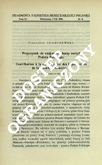 Przyczynek do znajomości fauny motyli Podola Polskiego = Contribution à la connaissance des Lépidoptères de la Podolie Polonaise