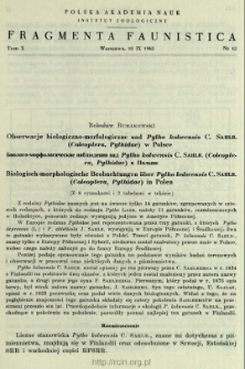 Występowanie Physa acuta Draparnaud w stawach fabrycznych Łodzi i jej ogólne rozmieszczenie = Physa acuta Draparnaud in den Fabrikteichen von Łódź und ihre allgemeine Verbreitung