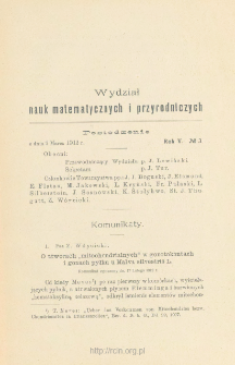 Sprawozdania z Posiedzeń Towarzystwa Naukowego Warszawskiego, Wydział III, Nauk Matematycznych i Przyrodniczych Rok V. No 3.