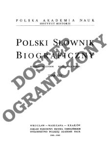Polski słownik biograficzny T. 14 (1968-1969), Kopernicki Izydor - Kozłowska Maria, Część wstępna