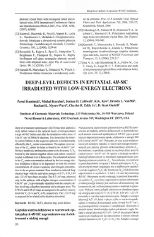 Deep-level deffects in epitaxial 4H-SiC irradiated with low-energy electrons = Głębokie centra defektowe w warstwach epitaksjalnych 4H-SiC napromieniowanych elektronami o niskiej energii