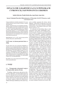 Oanaczanie zawartosci Cr(VI) w powłokach cynkowych, pasywowanych chromem = Cr(V) assay in chrome-passivated zinc coating