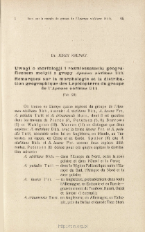 Uwagi o morfologji i rozmieszczeniu geograficznem motyli z grupy Apamea nictitans Bkh.