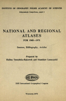 National and regional atlases : sources, bibliography, articles : for 1968-1971