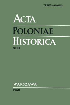 Acta Poloniae Historica. T. 42 (1980), Vie scientifique