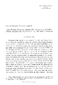 The Social Role of Magnates’ Courts in Poland (from the End of the 16th up to the 18th Century)