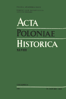 Acta Poloniae Historica. T. 48 (1983), Strony tytułowe, Spis treści