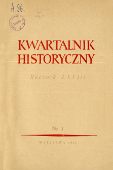 Kwartalnik Historyczny R. 68 nr 1 (1961), Title pages, Contents