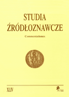 Studia Źródłoznawcze = Commentationes T. 44 (2006), Strony tytułowe, spis treści