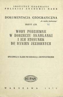 Wody podziemne w dorzeczu Skarlanki i ich stosunek do rynien jeziornych