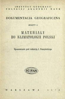 Materiały do klimatologii Polski