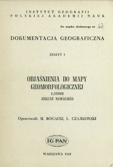 Objaśnienia do mapy geomorfologicznej 1:50 000 : arkusz Nowogród