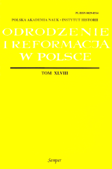 Odrodzenie i Reformacja w Polsce T. 48 (2004), Strony tytułowe, Spis treści