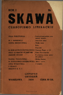 Skawa : czasopismo literackie 1938 N.1